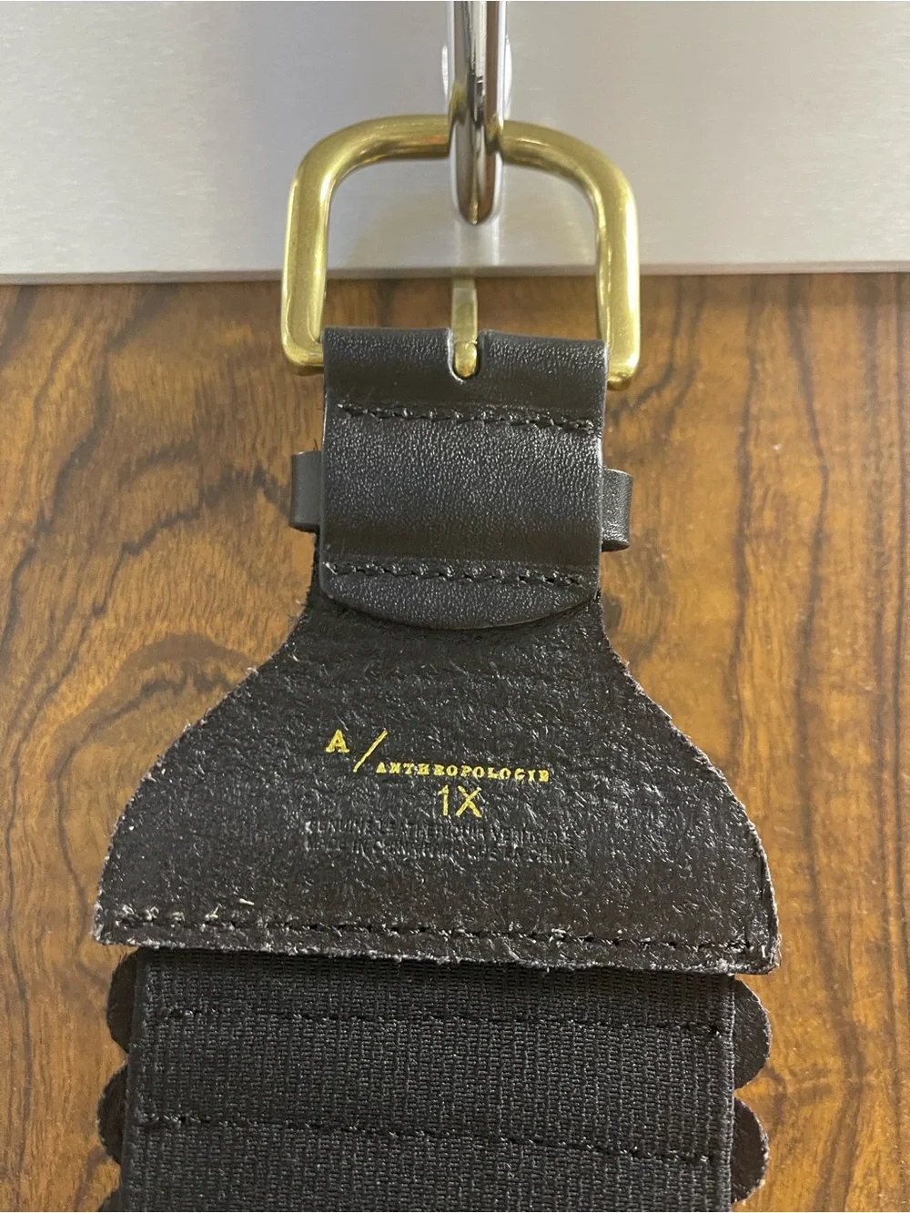 Anthropologie Tabitha Stretch Black Corset Belt
